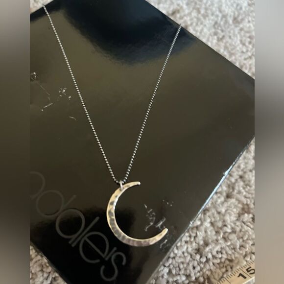 Helen Wang Hammered Sterling Silver Crescent Moon Necklace - Picture 2 of 6